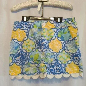 Lilly Pulitzer EUC Skort.  Beautiful blues yellows and greens.  Size 4.